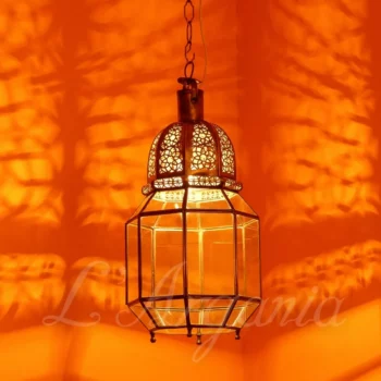Hanging Glass Lantern, Handcrafted in Marrakech Morocco - Luxury for Outdoor garden and Indoor Lighting Decor - Image 3
