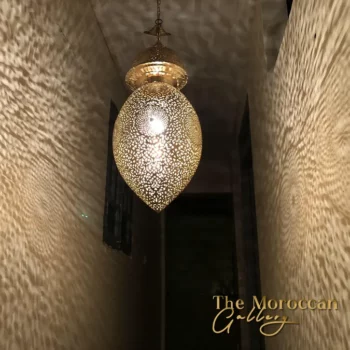 Hanging Moroccan Brass Lamp - TheMoroccanGallery.com