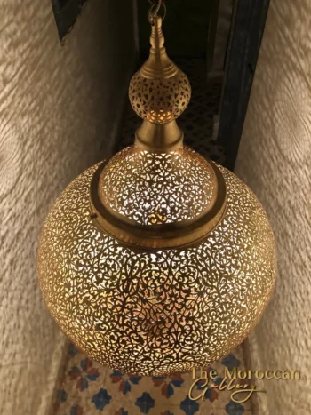 Hanging Moroccan Brass Lamp - TheMoroccanGallery.com
