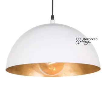 white Gold Dome Lamp - TheMoroccanGallery.com