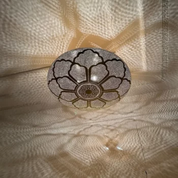 Brass Sphere Pendant Light Fixture – Pre-Wired and Includes Bulb – Moroccan Handcrafted, Perfect for Indoor Lighting Decoration - Image 11
