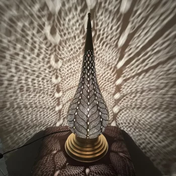 Moroccan Style Brass standing Lamp – Exquisite Handmade Piece for Living Room or Office - Image 6