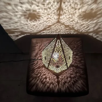 Brass standing Lamp – Modern Meets Traditional Moroccan Style – Ready to Install - Image 5