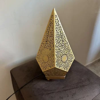Brass standing Lamp – Modern Meets Traditional Moroccan Style – Ready to Install - Image 4