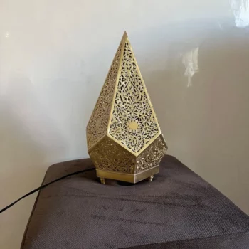 Brass standing Lamp – Modern Meets Traditional Moroccan Style – Ready to Install - Image 3