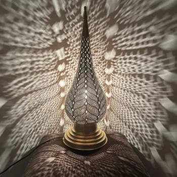 Moroccan Style Brass standing Lamp – Exquisite Handmade Piece for Living Room or Office - Image 4