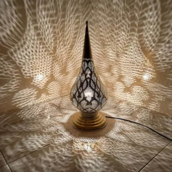 Moroccan standing Lamp – Brass with Artistic Detailing – Ideal for Elegant Spaces - Image 5