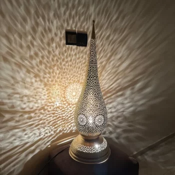 Moroccan Style Brass standing Lamp – Exquisite Handmade Piece for Living Room or Office - Image 9