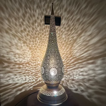 Moroccan Style Brass standing Lamp – Exquisite Handmade Piece for Living Room or Office - Image 3
