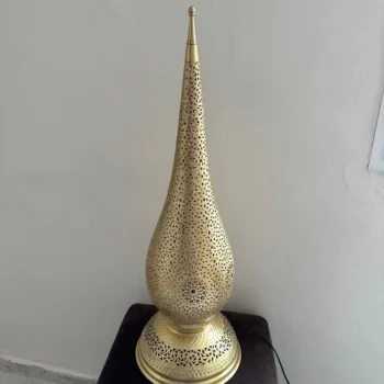 Moroccan Style Brass standing Lamp – Exquisite Handmade Piece for Living Room or Office - Image 6