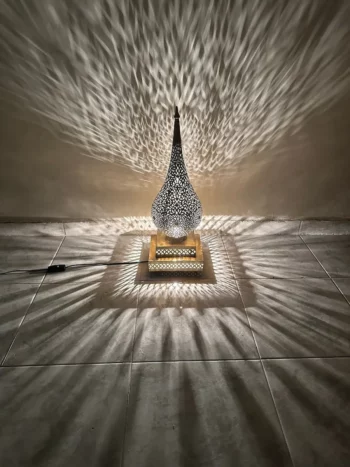 Moroccan standing Lamp – Brass Finish with Intricate Patterns – Ready to Light Up Your Space - Image 3