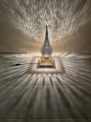 Moroccan standing Lamp – Brass Finish with Intricate Patterns – Ready to Light Up Your Space - Image 5