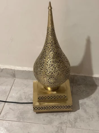 Moroccan standing Lamp – Brass Finish with Intricate Patterns – Ready to Light Up Your Space - Image 6