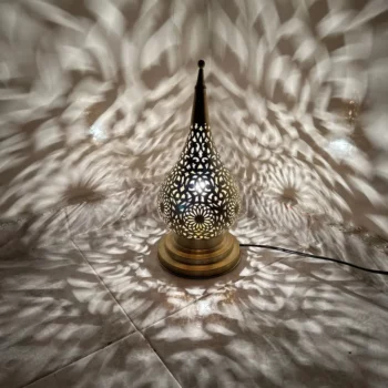 Brass Standing Lamp – Sleek Moroccan Design, Hardwired for Effortless Use - Image 6