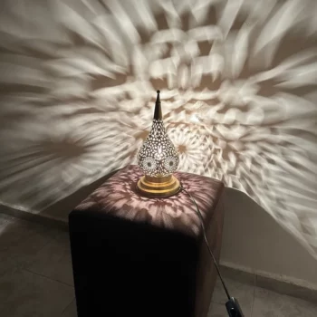 Brass Standing Lamp – Sleek Moroccan Design, Hardwired for Effortless Use - Image 3