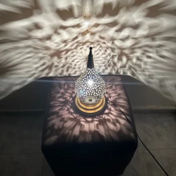 Brass Standing Lamp – Sleek Moroccan Design, Hardwired for Effortless Use - Image 5