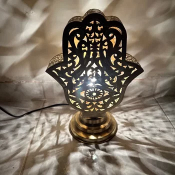 Stylish Moroccan Brass standing Lamp – Perfect for Adding Warmth and Luxury to Any Room - Image 2