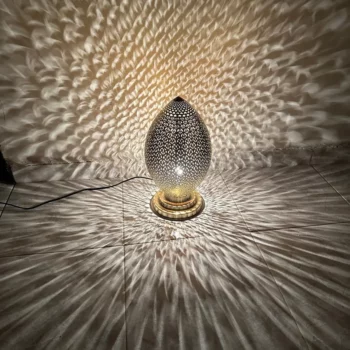 Moroccan standing Lamp – Brass Finish with Intricate Patterns – Ready to Light Up Your Space - Image 3