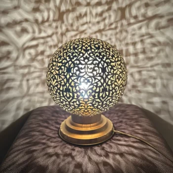 Moroccan standing Lamp – Ideal for Tables and Desks – Premium Brass Finish - Image 6