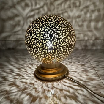 Moroccan standing Lamp – Ideal for Tables and Desks – Premium Brass Finish - Image 4