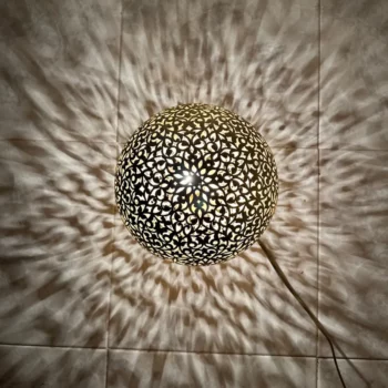 Moroccan standing Lamp – Ideal for Tables and Desks – Premium Brass Finish - Image 3
