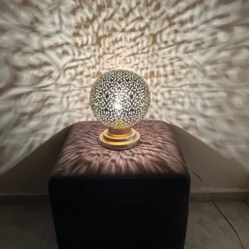 Moroccan standing Lamp – Ideal for Tables and Desks – Premium Brass Finish - Image 5