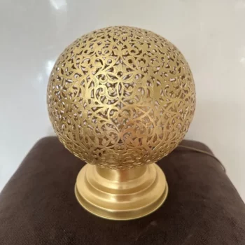 Moroccan standing Lamp – Ideal for Tables and Desks – Premium Brass Finish - Image 7