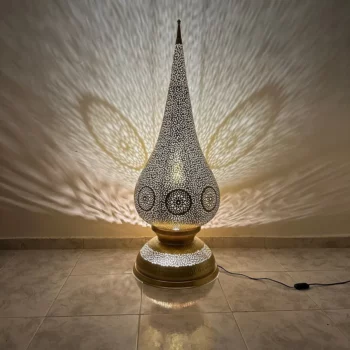 Moroccan standing Lamp – Crafted in Brass – Enhances Modern and Traditional Décor - Image 2