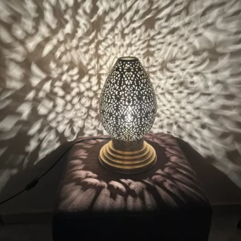 Moroccan Brass standing Lamp – Handmade with Traditional Techniques – Ready to Use - Image 2