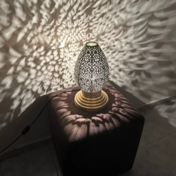 Moroccan Brass standing Lamp – Handmade with Traditional Techniques – Ready to Use - Image 4