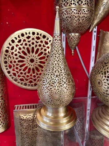 Elegant Brass Table Lamp – Handmade Moroccan Design – Perfect for Home or Office Decor - Image 7