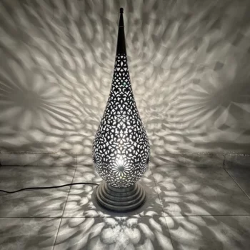 Elegant Brass Table Lamp – Handmade Moroccan Design – Perfect for Home or Office Decor - Image 2