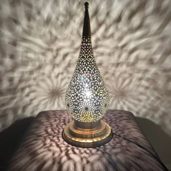 Elegant Brass Table Lamp – Handmade Moroccan Design – Perfect for Home or Office Decor - Image 5